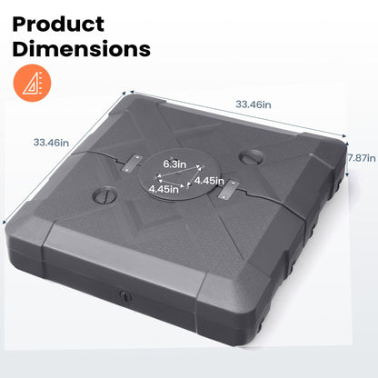 Pellebant Pied de parasol cantilever de patio de 220 lbs avec roulettes - N/A