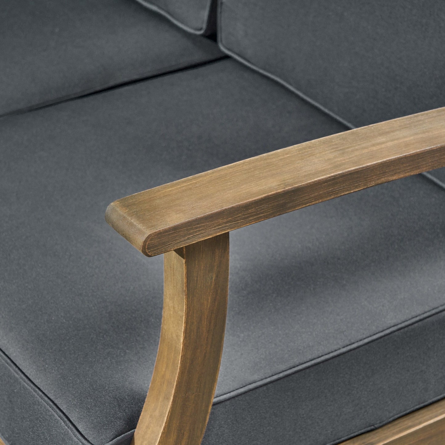 Ensemble de canapé d'extérieur Perla en acacia, 7 pièces, avec coussins, par Christopher Knight Home