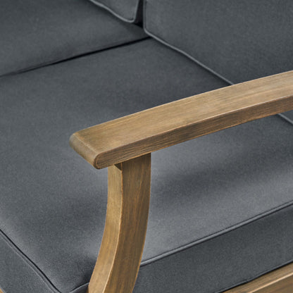 Ensemble de canapé d'extérieur Perla en acacia, 7 pièces, avec coussins, par Christopher Knight Home