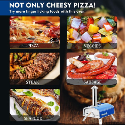 Four à pizza extérieur à bois, four à pizza portable avec pelle à pizza, sac de transport - 16 pouces