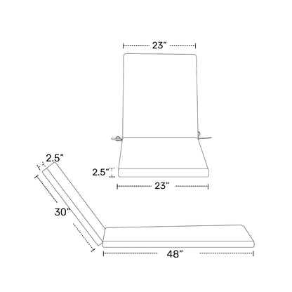 Coussins de chaise longue d'extérieur pour patio, résistants aux intempéries et à la décoloration, de la marque Polytrends - (lot de 2)