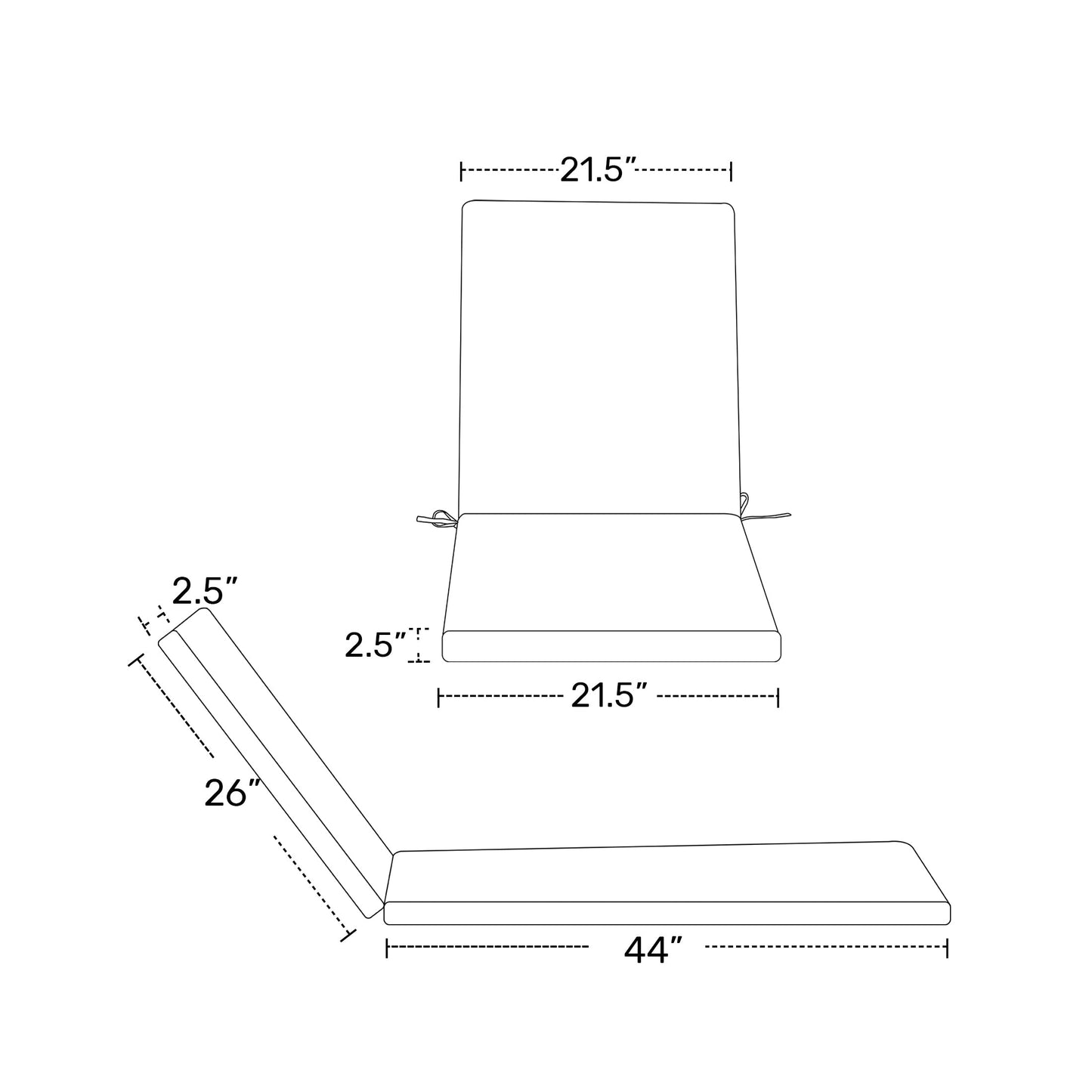 Coussins de chaise longue d'extérieur pour patio, résistants aux intempéries et à la décoloration, de la marque Polytrends - (lot de 2)