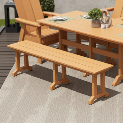 Banc de patio extérieur Polytrends Laguna en HDPE, résistant aux intempéries, 65 pouces