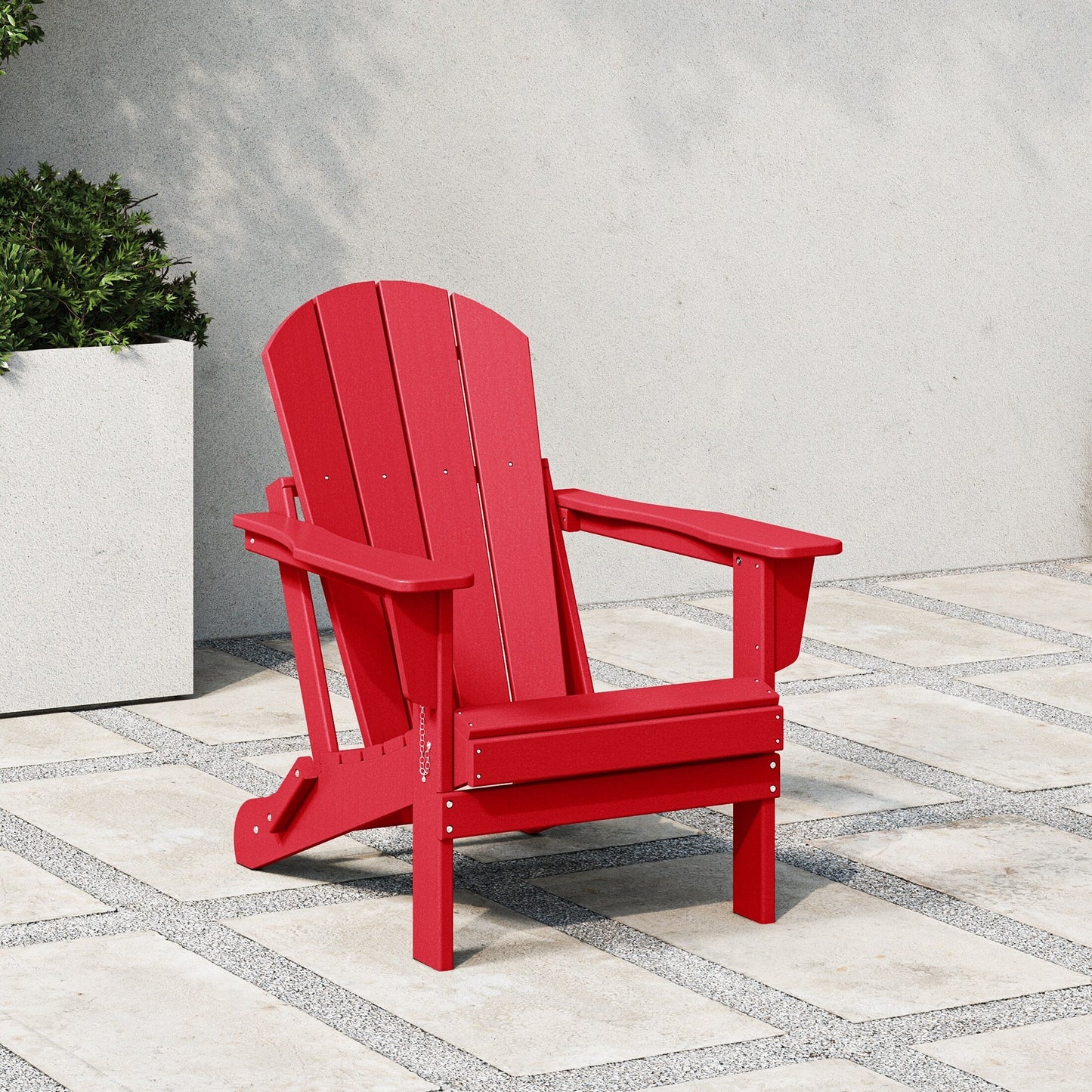 Chaise de jardin pliante Adirondack Polytrends Laguna, résistante à la décoloration et aux intempéries.