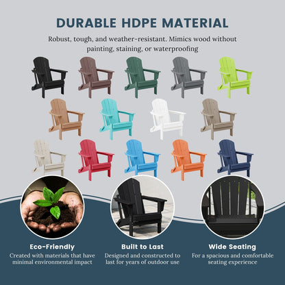 Polytrends Laguna Fauteuils Adirondack pliants d'extérieur résistants aux intempéries (lot de 2)