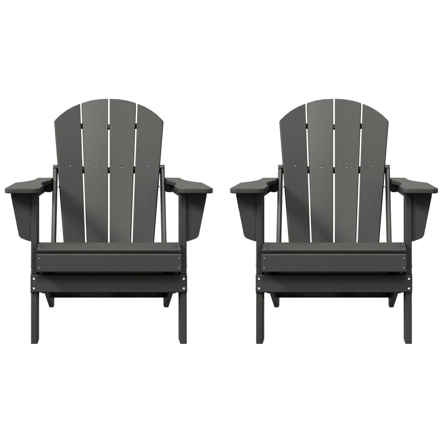 Polytrends Laguna Fauteuils Adirondack pliants d'extérieur résistants aux intempéries (lot de 2)