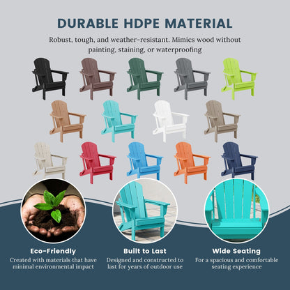 Polytrends Laguna Fauteuils Adirondack pliants d'extérieur résistants aux intempéries (lot de 2)