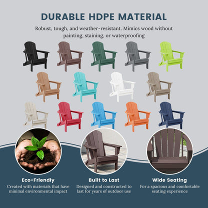 Polytrends Laguna Fauteuils Adirondack pliants d'extérieur résistants aux intempéries (lot de 2)