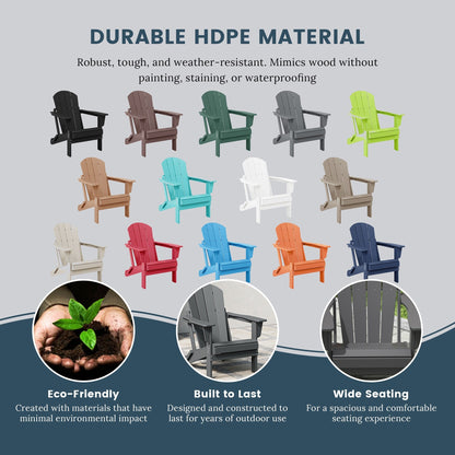 Polytrends Laguna Fauteuils Adirondack pliants d'extérieur résistants aux intempéries (lot de 2)