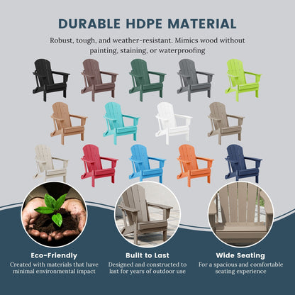 Polytrends Laguna Fauteuils Adirondack pliants d'extérieur résistants aux intempéries (lot de 2)