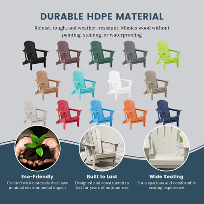 Polytrends Laguna Chaises de jardin pliantes Adirondack résistantes aux intempéries (lot de 4)