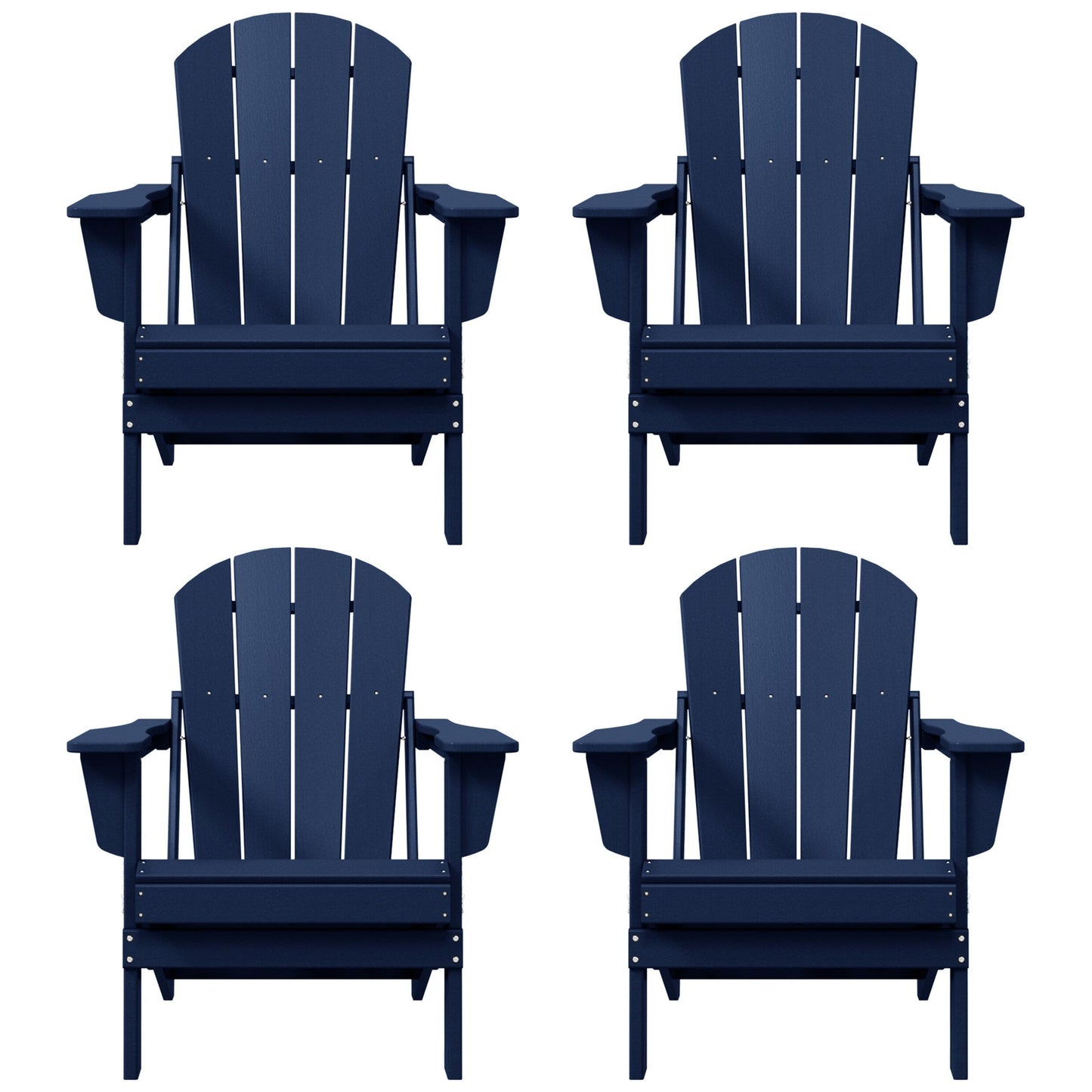 Polytrends Laguna Chaises de jardin pliantes Adirondack résistantes aux intempéries (lot de 4)