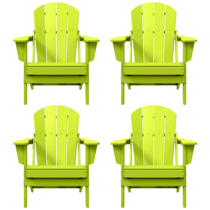 Polytrends Laguna Chaises de jardin pliantes Adirondack résistantes aux intempéries (lot de 4)