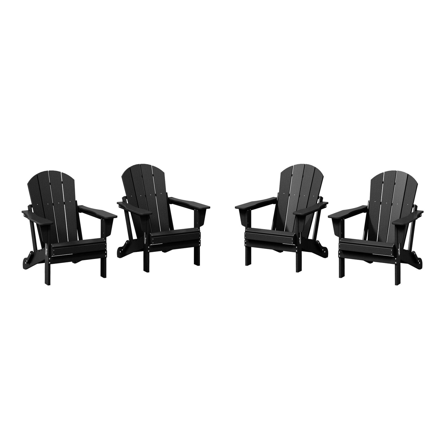 Polytrends Laguna Chaises de jardin pliantes Adirondack résistantes aux intempéries (lot de 4)