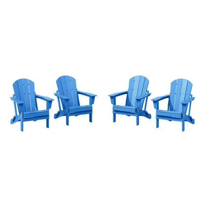Polytrends Laguna Chaises de jardin pliantes Adirondack résistantes aux intempéries (lot de 4)