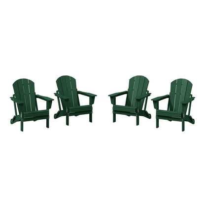 Polytrends Laguna Chaises de jardin pliantes Adirondack résistantes aux intempéries (lot de 4)