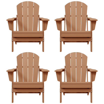 Polytrends Laguna Chaises de jardin pliantes Adirondack résistantes aux intempéries (lot de 4)