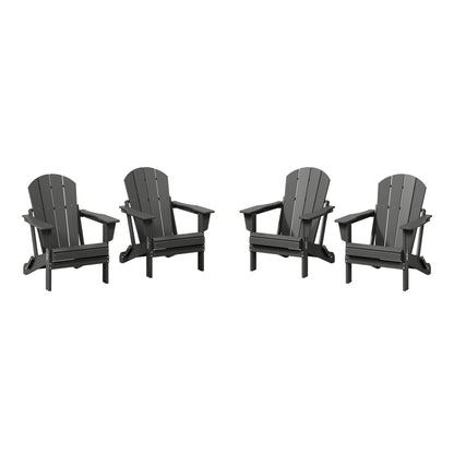 Polytrends Laguna Chaises de jardin pliantes Adirondack résistantes aux intempéries (lot de 4)
