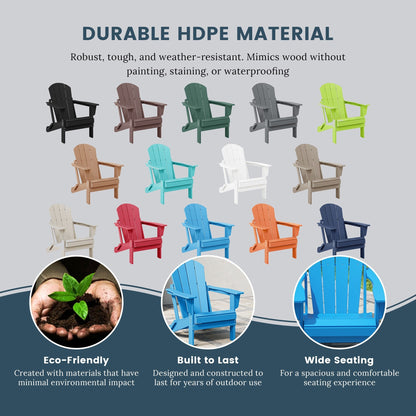 Polytrends Laguna Chaises de jardin pliantes Adirondack résistantes aux intempéries (lot de 4)