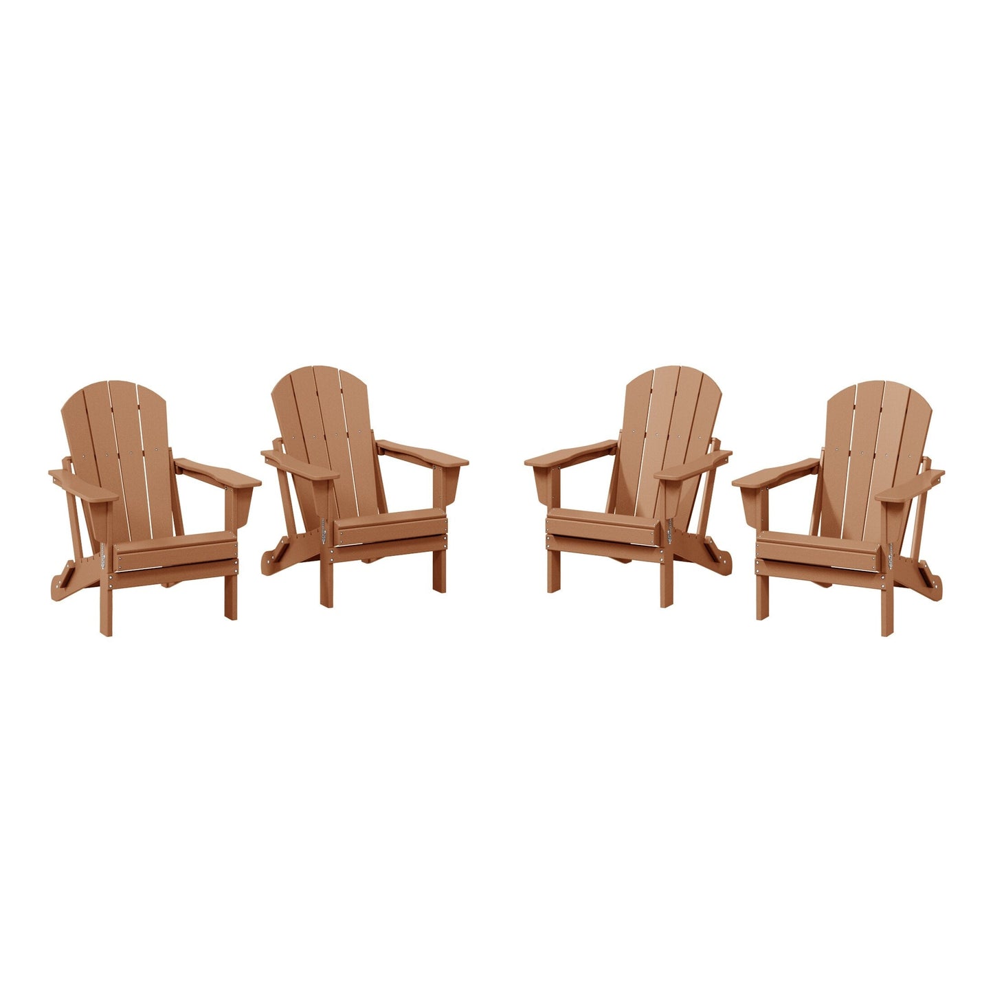 Polytrends Laguna Chaises de jardin pliantes Adirondack résistantes aux intempéries (lot de 4)