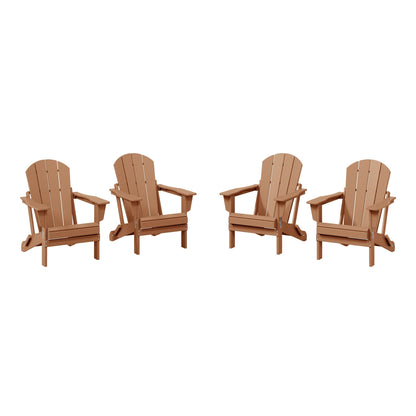 Polytrends Laguna Chaises de jardin pliantes Adirondack résistantes aux intempéries (lot de 4)