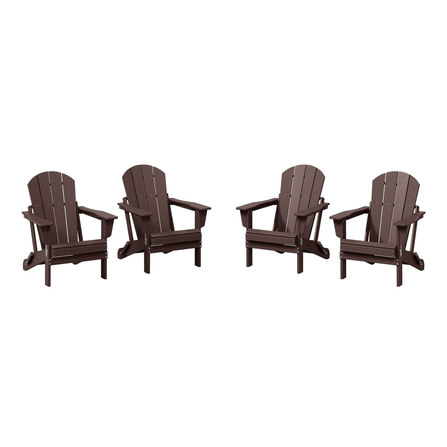 Polytrends Laguna Chaises de jardin pliantes Adirondack résistantes aux intempéries (lot de 4)