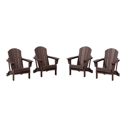 Polytrends Laguna Chaises de jardin pliantes Adirondack résistantes aux intempéries (lot de 4)