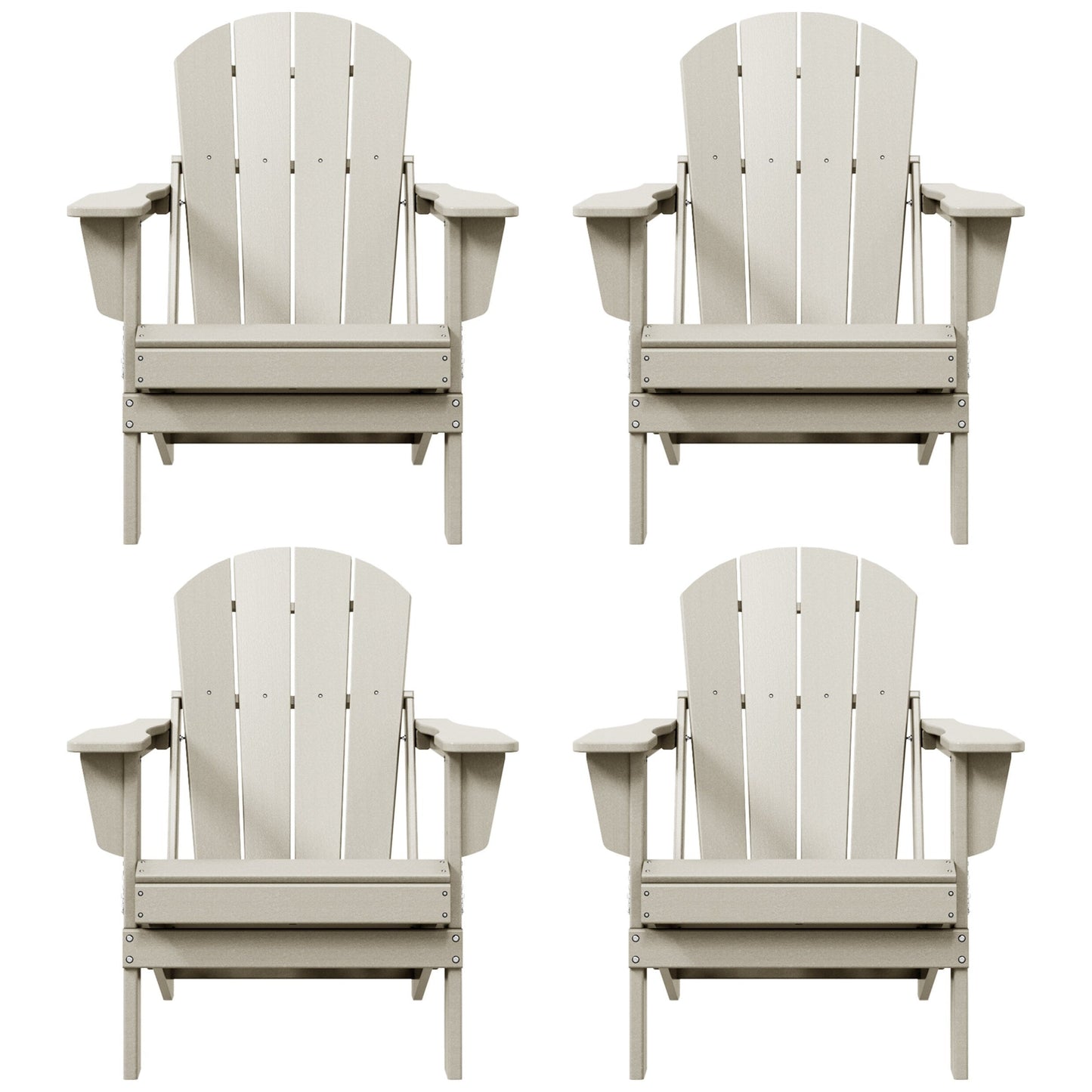 Polytrends Laguna Chaises de jardin pliantes Adirondack résistantes aux intempéries (lot de 4)