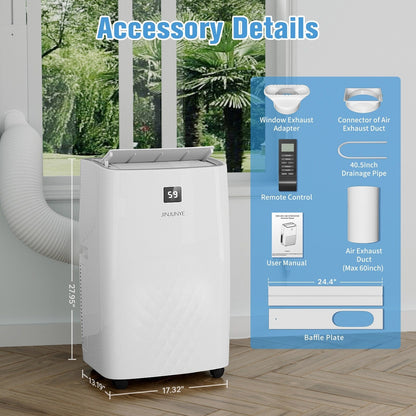 Climatiseur portable avec chauffage – 12000 BTU de refroidissement et 10000 BTU de chauffage pour les pièces jusqu'à 700 pieds carrés.