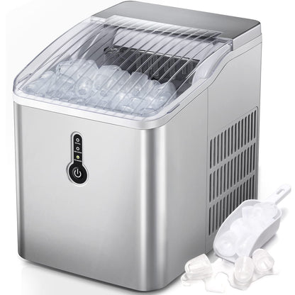 Portable Countertop Ice Maker Machine，26Lbs/24H， Self-Cleaning Home, Low Noise