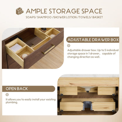 Meuble-lavabo Porto avec plan de travail en pierre de quartz blanche, sans miroir.