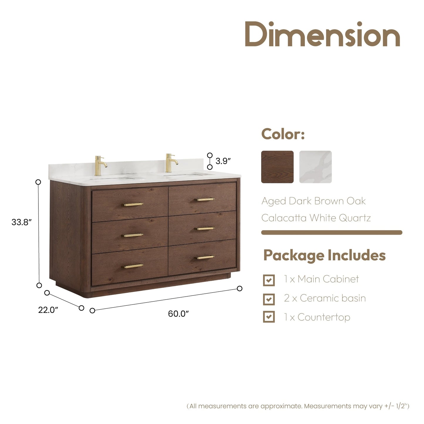 Meuble-lavabo Porto avec plan de travail en pierre de quartz blanche, sans miroir.