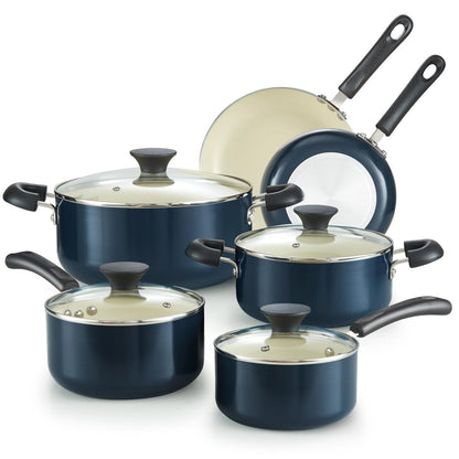 Ensemble de casseroles et poêles antiadhésives, ensemble de cuisine en céramique 10 pièces, ensemble de cuisson antiadhésif avec casseroles.