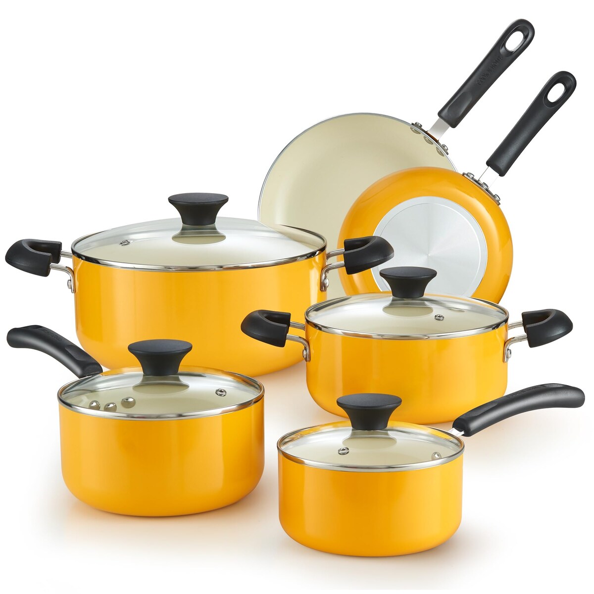 Ensemble de casseroles et poêles antiadhésives, ensemble de cuisine en céramique 10 pièces, ensemble de cuisson antiadhésif avec casseroles.