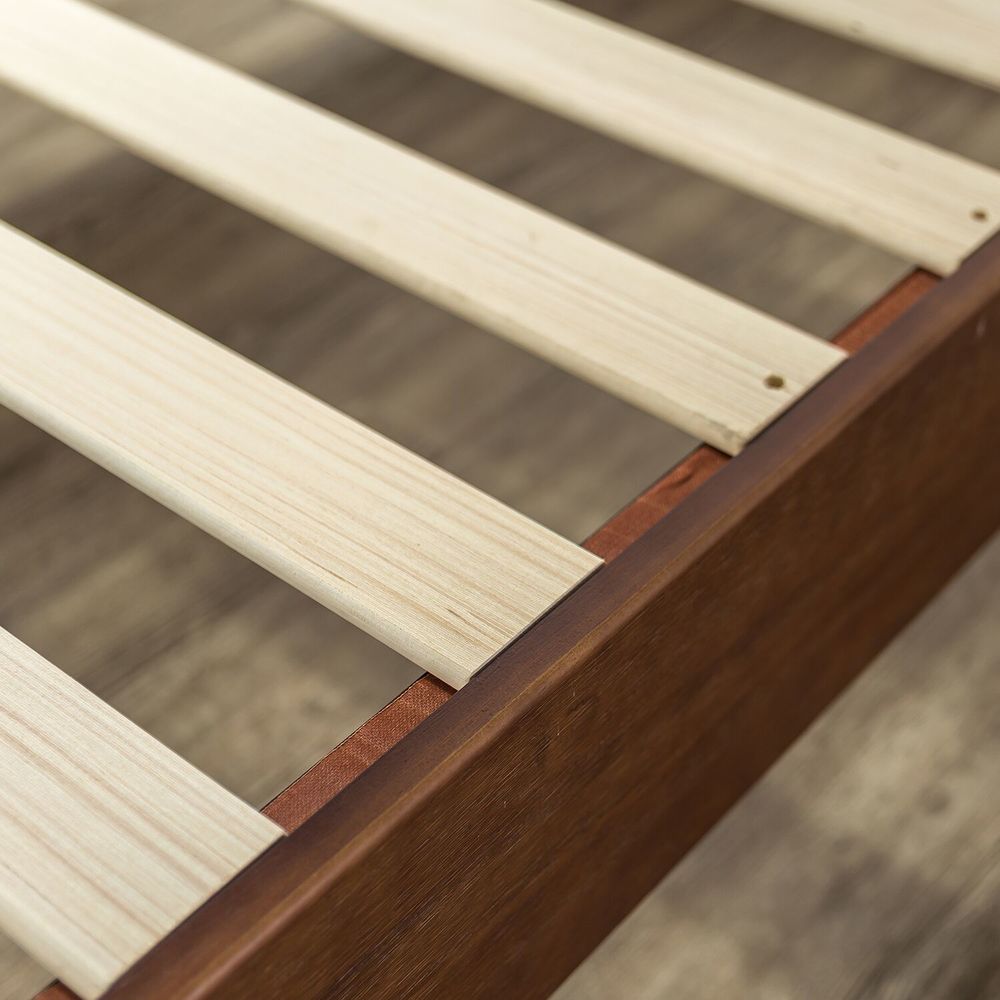 Lit-plateforme en bois massif Priage de Zinus, modèle Deluxe Antique Espresso