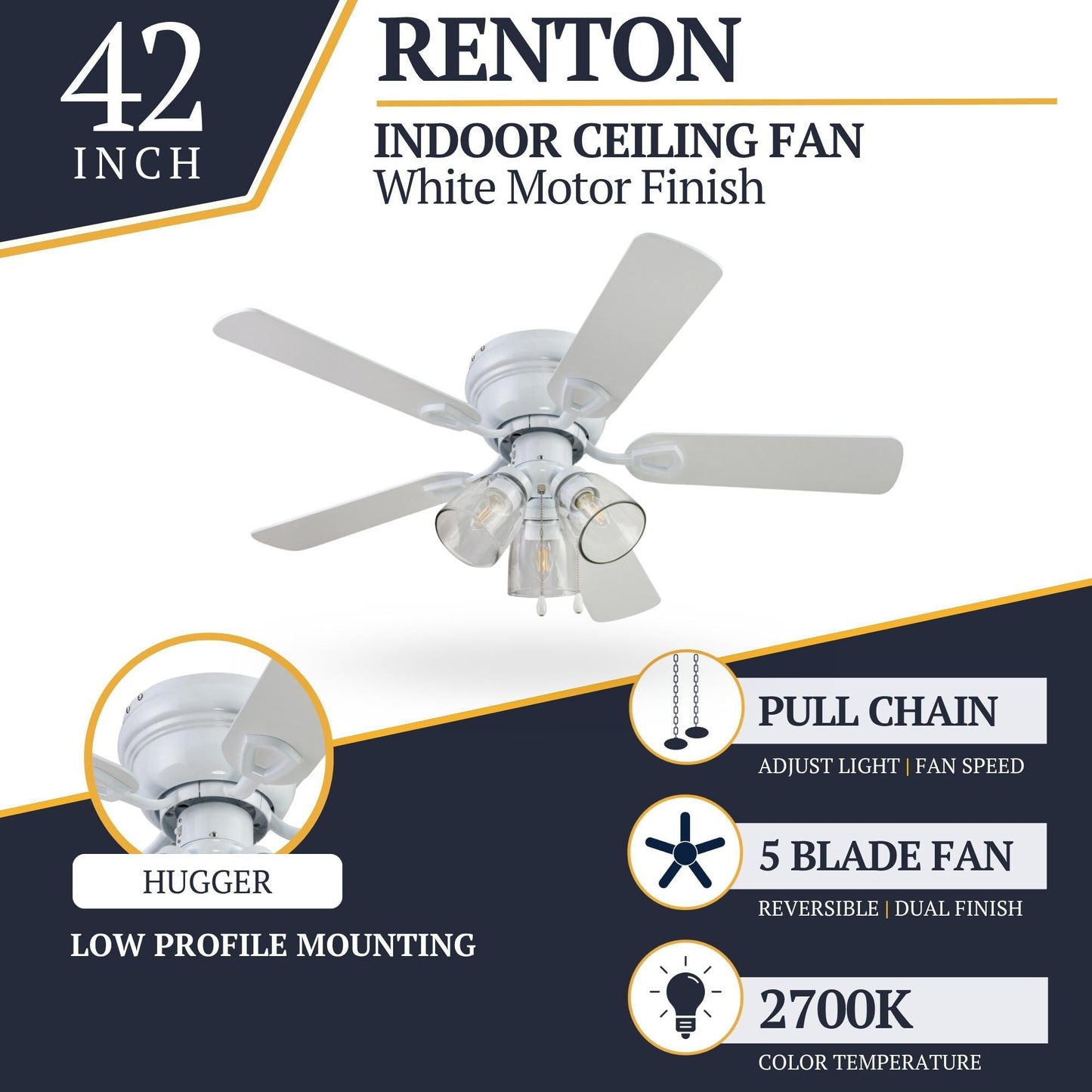 Prominence Home Renton Traditional Farmhouse Indoor Ceiling Fan