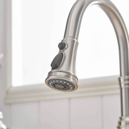 Robinet de cuisine à tirer, simple commande, moderne, à un trou, avec lanceur d'eau rétractable, pour évier de cuisine, avec plaque de montage.