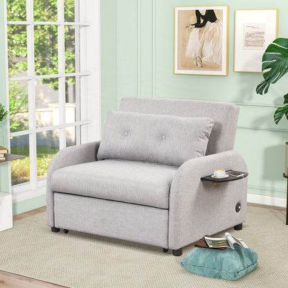 Canapé-lit escamotable 3 en 1 avec 2 tables d'appoint