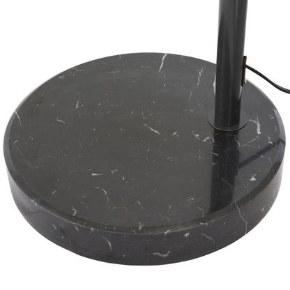 Lampe de sol à arche réglable en acier Q-Max 81 avec abat-jour extra large et socle en marbre