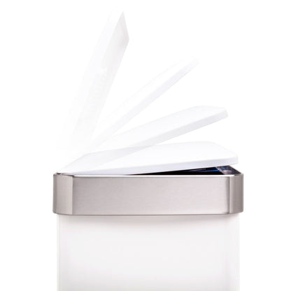 Qualiazero Poubelle de recyclage rectangulaire à pédale de 16 gallons (8 gallons pour la partie double) - Acier inoxydable