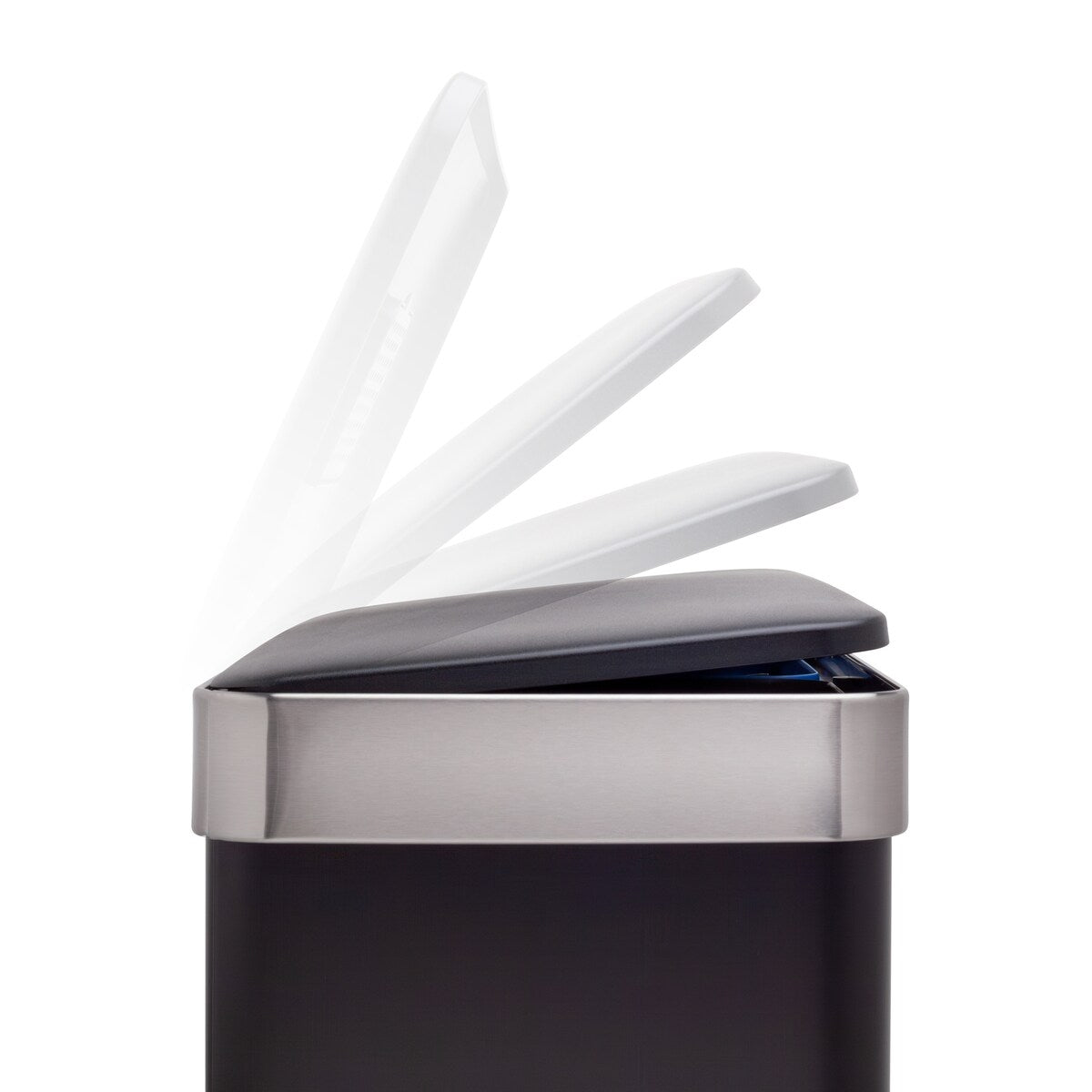 Qualiazero Poubelle de recyclage rectangulaire à pédale de 16 gallons (8 gallons pour la partie double) - Acier inoxydable