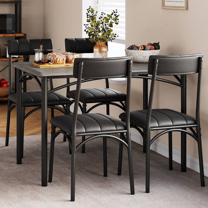 Ensemble de table à manger rectangulaire pour 4 personnes avec chaises rembourrées