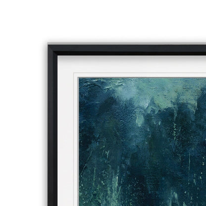 Reflections Edge -Custom Framed Print - blue, white, grey, yellow, green, silver, gold