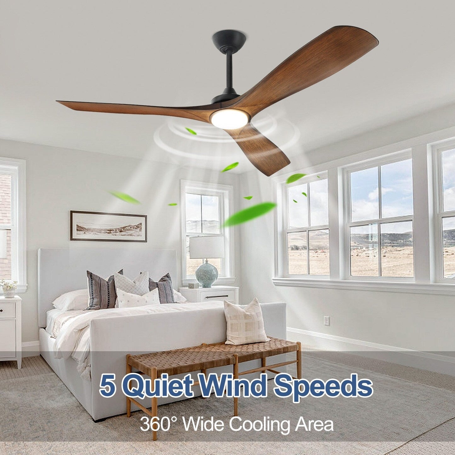 Ventilateur de plafond à télécommande avec éclairage, à encastrer