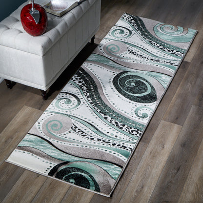 Rhodes Collection Abstract Swirl Area Rug