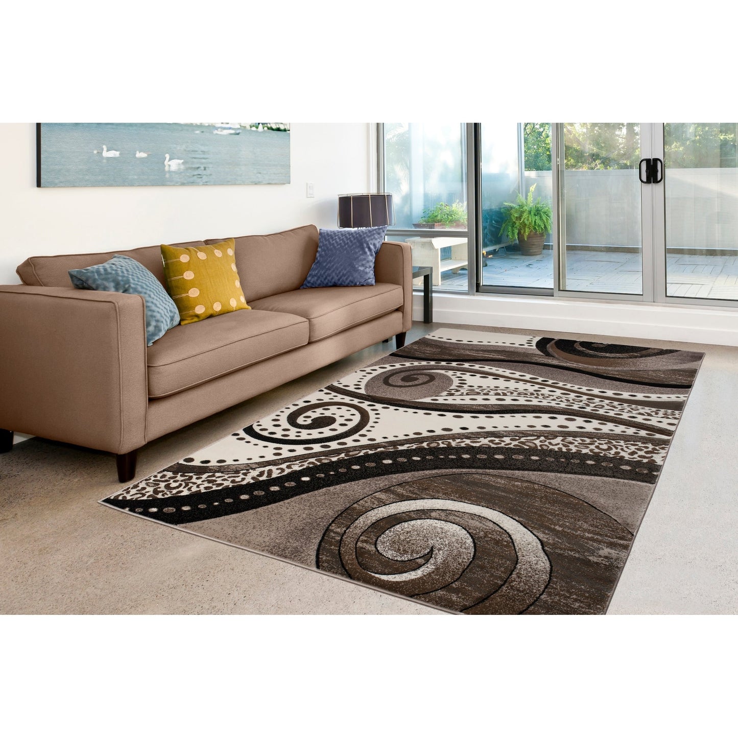 Rhodes Collection Abstract Swirl Area Rug