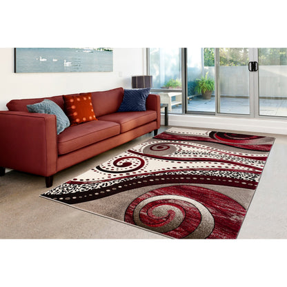 Rhodes Collection Abstract Swirl Area Rug