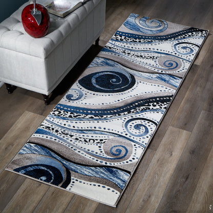 Rhodes Collection Abstract Swirl Area Rug