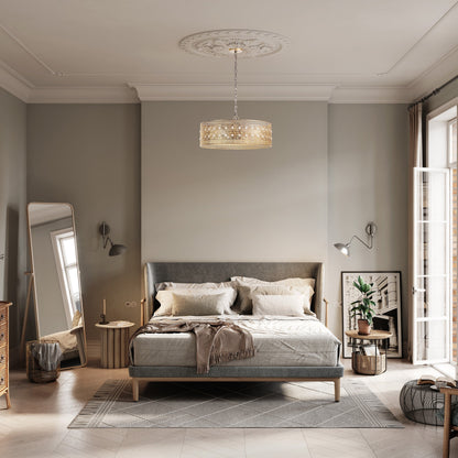 River of Goods Bryar Lustre en laiton et cristal à 3 lumières 23.5W - 23.5 x 23.5 x 61.5