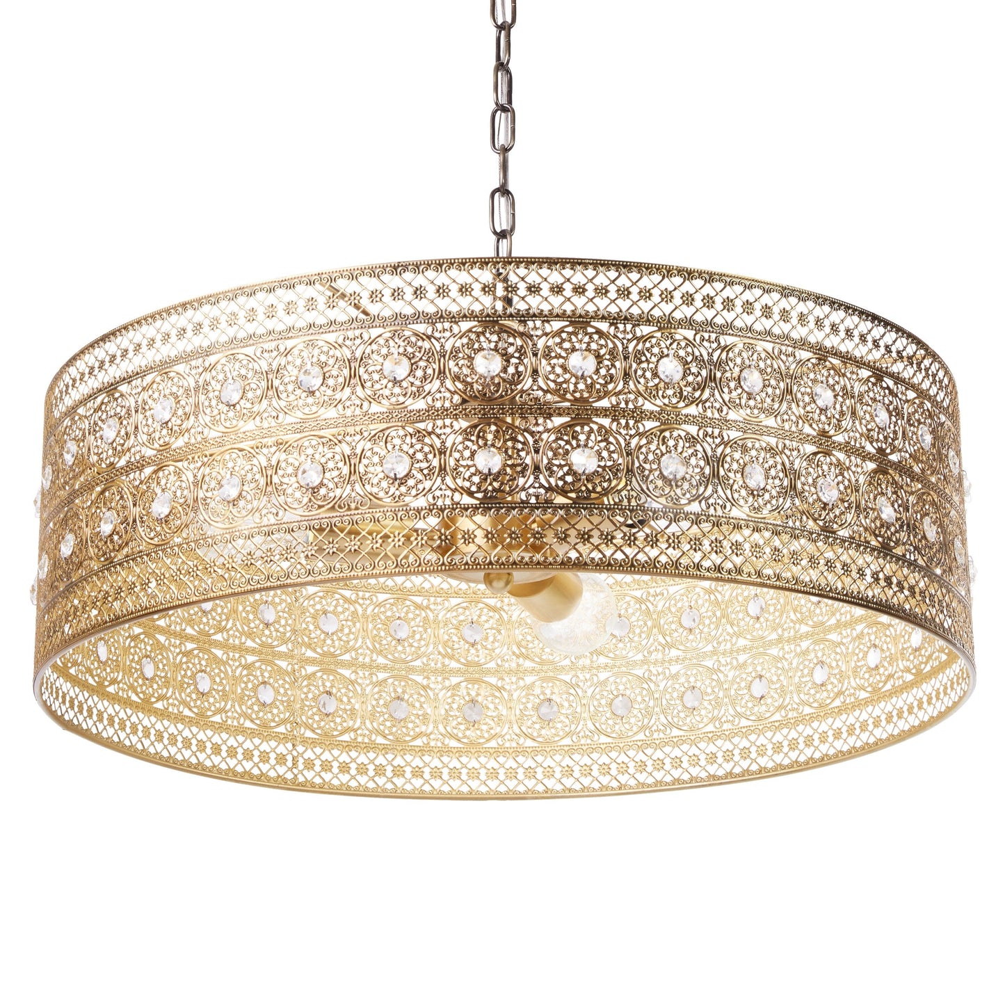 River of Goods Bryar Lustre en laiton et cristal à 3 lumières 23.5W - 23.5 x 23.5 x 61.5